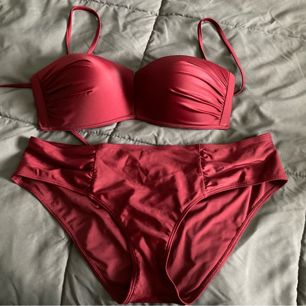 Aerie Bandeau and Hipster Bottom Bikini Set